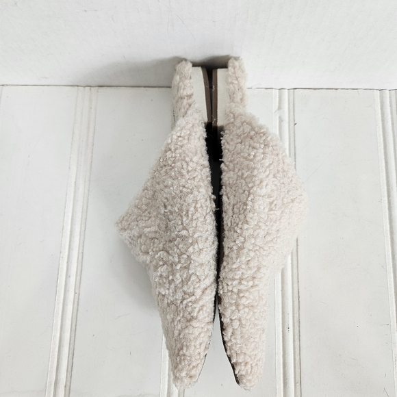 Birdies Mules Womens Size 7.5 The Lark Ivory Sherpa Slide Social Slipper Shoes - Picture 8 of 14
